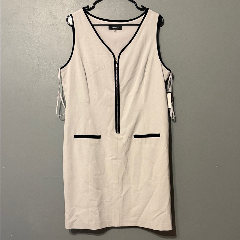 Nine West White and Black Maxi Dress